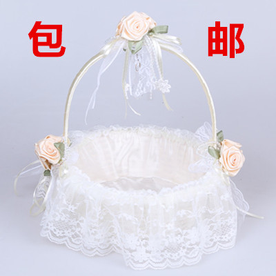 2 Wedding baskets Princess Anne Lace Fabric art Willow Bridesmaid hand basket Flower basketin the Flower delivery/Flowers simulation/Plants gardening , Wedding flower arrangement , Wedding baskets category - from Buy2taobao.com to provide professional Taobao agent buy service
