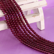 天然石榴石散珠子玫红，紫牙乌半成品圆珠，串珠diy材料手链项链