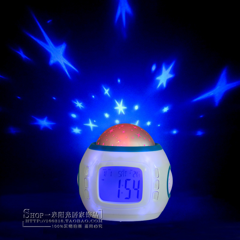 投影钟音乐星空闹钟数字电子夜光儿童床头表简