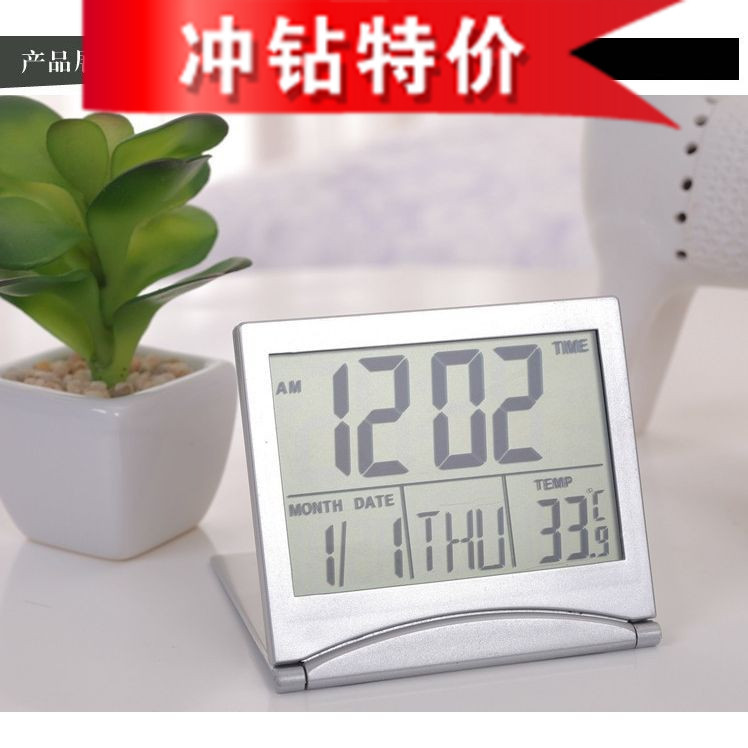 生产批发优质 礼品折叠轻精巧超薄桌面型万年带温度电子闹钟033在类目 家居饰品, 家居钟饰/闹钟, 座钟中 - 来自Buy2taobao.com提供专业的淘宝代购服务