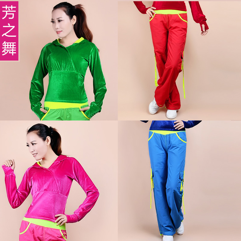 周思萍秋冬芳之舞新款加绒广场舞服装裤子小鸡小鸡格格