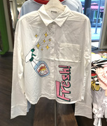 etam艾格es折扣店2017款白色印花衬衫