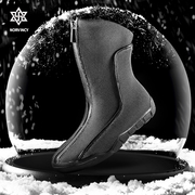 欧美冬季男靴子高帮长筒拉链青春潮流百搭加绒保暖防水雪地靴