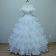 一字肩齐地婚纱2023新娘结婚礼服韩式公主，修身蓬蓬裙婚纱礼服