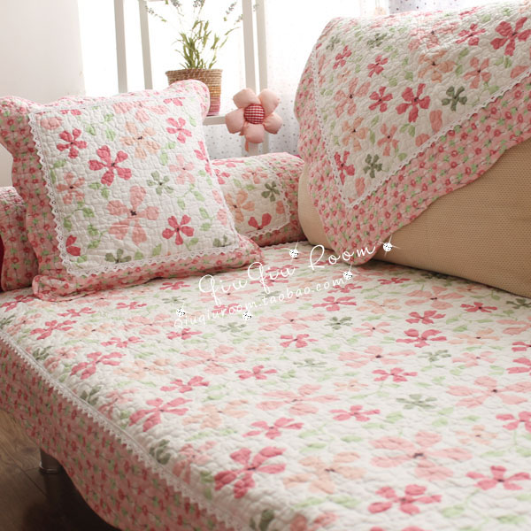 Light pink Shower of petals Sweet fresh Floral Fabric art pure cotton non-slip Sofa cushion dustproof Mat towel bay window padin the Home Fabric , Cushion/Cushion/Sofa cushion , Sofa cushion  category - from Buy2taobao.com to provide professional Taobao agent buy service