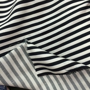 黑白色条纹亚麻 布料服装面料裙装外套DIY布料 48每米