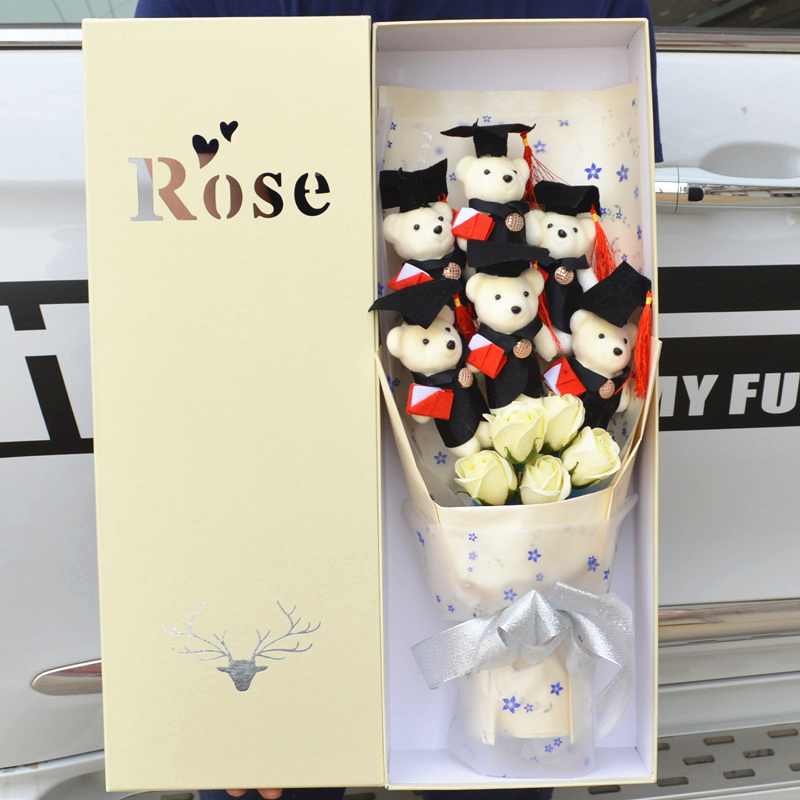 Cartoon bouquets Gift box Dr. Bear Bouquet of flowers Graduation Gift birthday girl student Classmate a doll Flower doll Teddy Bearin the Flower delivery/Flowers simulation/Plants gardening , Cartoon flower/Chocolate Flower (New) , Cartoon flower category - from Buy2taobao.com to provide professional Taobao agent buy service