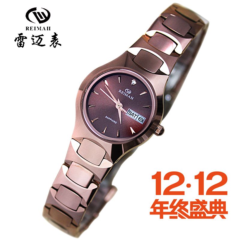 REIMAH/ Leimai Tungsten steel sheet fashion lovers man quartz Female watch waterproof Dual calendar lady watch 6061in the Wristwatch , Watch category - from Buy2taobao.com to provide professional Taobao agent buy service