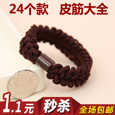 韩国扎头发橡皮筋发饰发圈黑宽发绳布艺头绳头饰发卡头花批发饰品