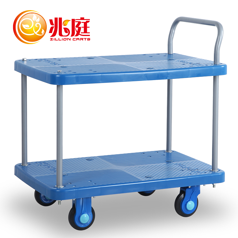 double-deck wheelbarrow Flat car Push truck Tool car Up the goods Trolley Mute Warehouse trailer Vanin the Business/Office Furniture , Supermarket Furniture , Flat trolley/Tool Cart category - from Buy2taobao.com to provide professional Taobao agent buy service