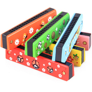 儿童口琴玩具16孔木质宝宝奥尔夫吹奏乐器口风琴安全学生礼物
