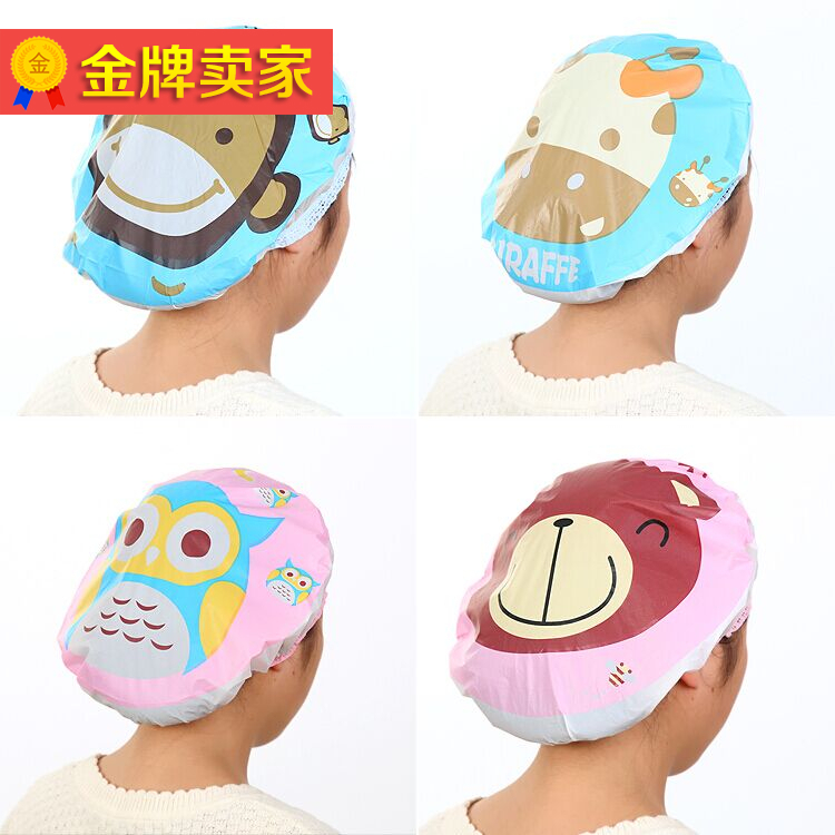 Shower cap lovely Cartoon shower take a shower Female models adult thickening travel waterproof Shampoo cap kitchen Lampblack Hatin the Family/Personal Cleaning Tools , Personal care cleaning appliances , Shower cap category - from Buy2taobao.com to provide professional Taobao agent buy service