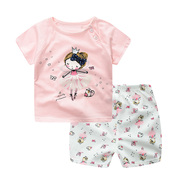 童装夏季0-1-2-3岁女童宝宝套装，纯棉2024女婴儿衣服夏装薄款4