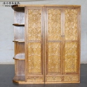 东南亚风格家具实木衣柜古今原木家具CB598泰式家具雕花大衣柜