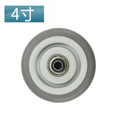 4寸静音人造轮单轮定向轮万向轮刹车轮刹车丝牙螺杆安装配件单轮