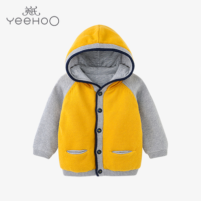 英氏男童保暖外套婴儿衣服男宝宝夹棉加厚棉服
