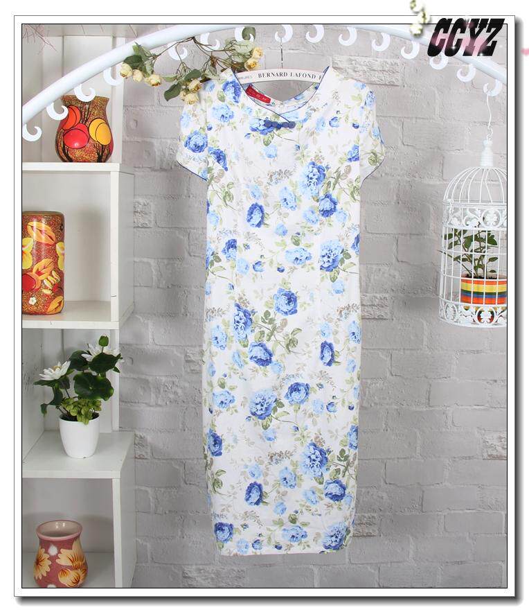 格格新款 特价 时尚 品牌专柜 高端 个性 修身纯棉印花连衣裙0723