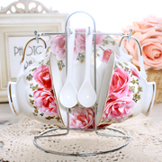 简约创意欧式骨瓷咖啡杯家用陶瓷咖啡套装咖啡套具花茶下午茶杯