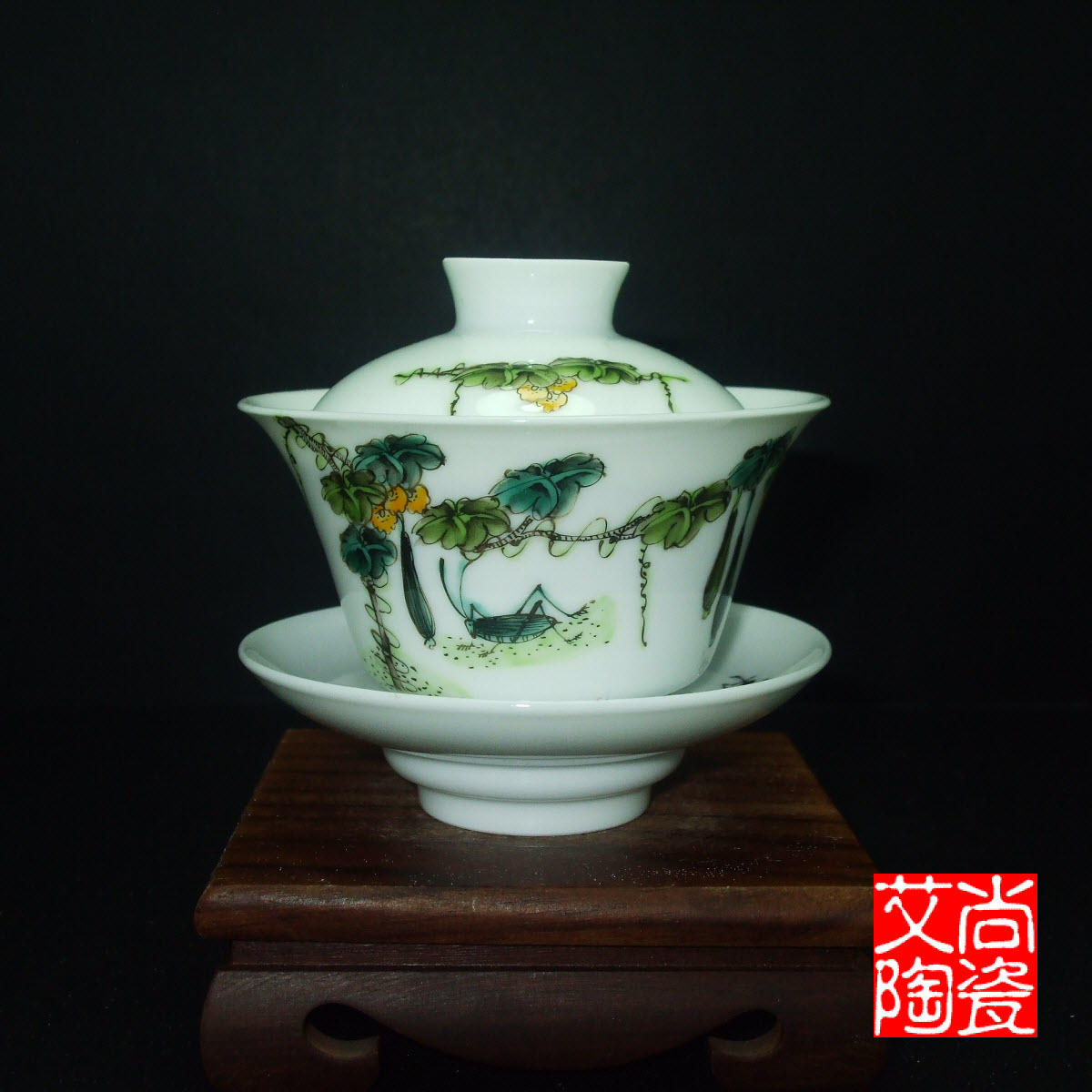 慎德堂款粉彩蓋碗 陶瓷蓋杯 功夫茶具 景德鎮手繪三才杯 茶碗在類目 餐飲具, 茶具, 蓋碗中 - 來自Buy2taobao.com提供專業的淘寶代購服務