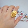 百搭月季花戒指活口可调节镀金饰品指环黄金色(黄金色，)仿真沙金戒指女