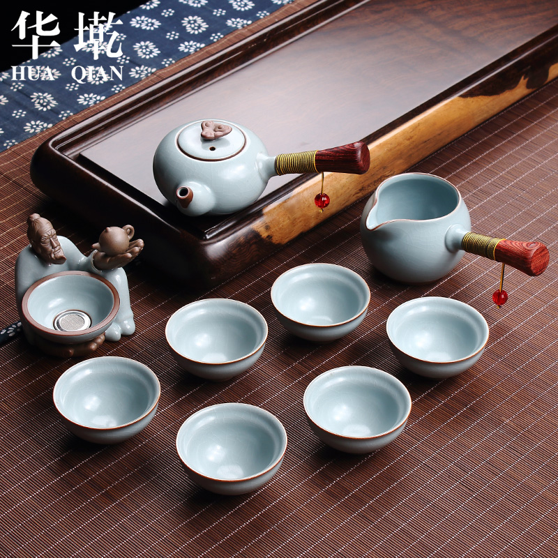 Hua Qi tea Ruyao Kungfu Online Tea Set Onion skin Film opening Ru a complete set ceramics Red Teapot teacup giftin the Tableware , Tea set , Kung Fu Tea category - from Buy2taobao.com to provide professional Taobao agent buy service