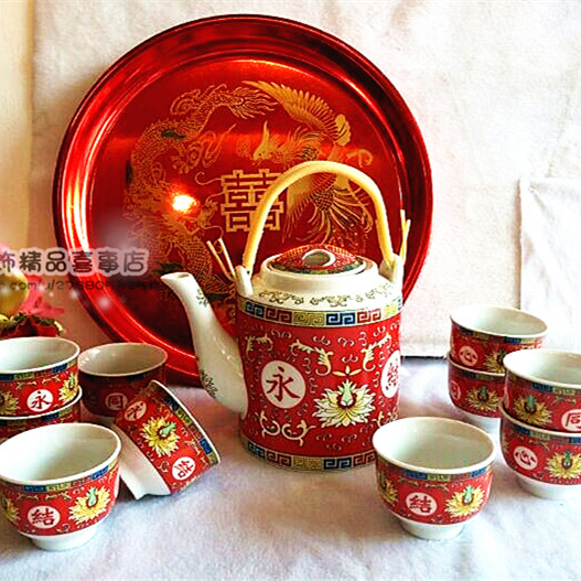 tea set suit marry Supplies gift Dowry tea set A harmonious union lasting a hundred years Filial piety teapot Cups and saucersin the Tableware , Tea set , Tea package category - from Buy2taobao.com to provide professional Taobao agent buy service
