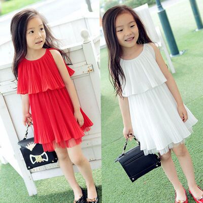 天天特价2016夏季童装新款裙子女童连衣裙儿童红色网纱蕾丝公主裙