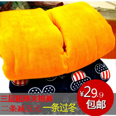 冬季棉裤女童打底裤加厚加绒韩版儿童三层保暖裤子2015童装