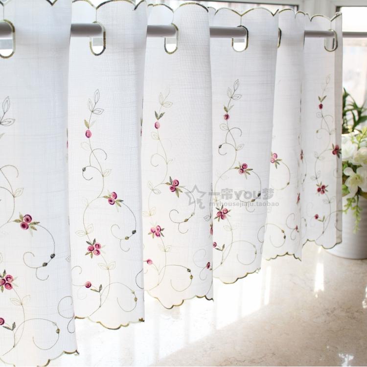 Bud Embroidery Coffee Curtain Short curtain Half-curtain Curtain cabinet door curtain finished product Curtain yarn Partition curtainin the Home Fabric , Curtains and curtain accessories , Curtains category - from Buy2taobao.com to provide professional Taobao agent buy service