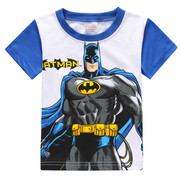 夏装韩版儿童装男女童蝙蝠侠，超人卡通短袖t恤衫潮宝宝打底衫