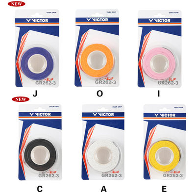 新款VICTOR胜利正品GR262-3 手胶 吸汗带 粘性 薄款 七色 3条装