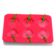 草莓造型带把冰格软创意雪糕，模具冰棍盒冰棒模具夏diy制冰器