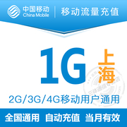 上海移动1g流量，充值叠加通用2g3g4g用户，当月有效手机漫游包