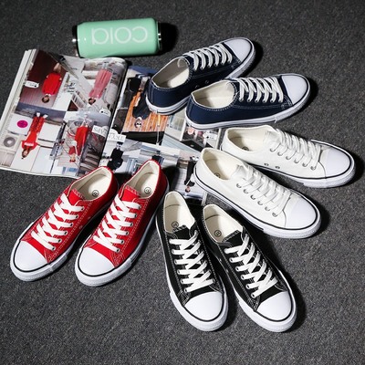 夏季男士帆布鞋男鞋休闲鞋男韩版学生布鞋板鞋情侣低帮潮小白鞋子
