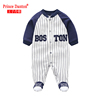 婴儿棒球服纯棉春夏装，0-1岁男宝宝长袖，哈衣新生儿衣外出包脚秋装