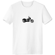 黑色机械摩托车纹样插画男女白色短袖T恤创意纪念衫个性T恤衫礼物