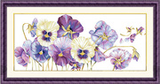 小小鱼DMC绣线 B1288紫色三色堇古典欧式精准印花十字绣套件