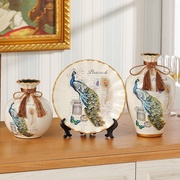 美式复古陶瓷摆件花瓶欧式客厅，玄关酒柜现代创意，家居装饰品三件套