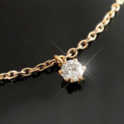 日本饰品VS-G/0.2克拉钻石吊坠18K黄金白金玫瑰金手链脚链女