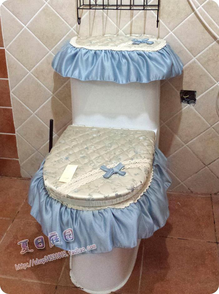 Asia textile quality goods European style Fabric art Toilet sets Three-piece toilet set Mo flowers bluein the Family/Personal Cleaning Tools , Sanitary appliances/Bathroom accessories , Toilet sets/Toilet seat category - from Buy2taobao.com to provide professional Taobao agent buy service