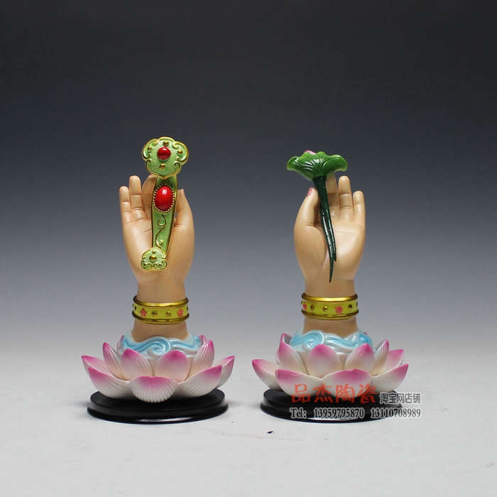 陶瓷佛手莲花如意描金粉彩一对 电视柜摆设摆件在类目 家居饰品, 摆件中 - 来自Buy2taobao.com提供专业的淘宝代购服务