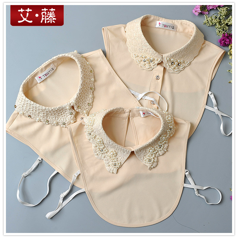 Korean Edition Versatile Rhinestone False collar shirt Collar fashion Beige shirt False collar decorate thickening Collarin the Accessories/Leather belt/Hat/Muffler , Collar accessories , False Collar category - from Buy2taobao.com to provide professional Taobao agent buy service