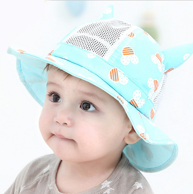 婴儿帽子1-2岁夏天宝宝太阳帽男女童防晒渔夫