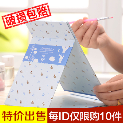 秒杀!韩国台式公主化妆镜折叠卡通纸镜便携梳妆镜子大号