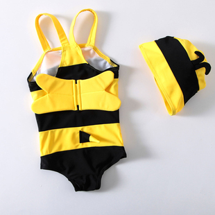 可爱小蜜蜂儿童泳衣连体游泳衣婴儿男童女童宝宝通用泳装泳衣