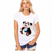 时尚女装上衣短袖熊猫印花圆领T恤原宿加大码S-3XL短袖G181