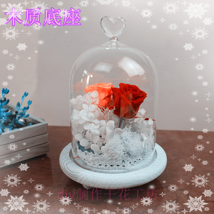 Spend eternity Glass cover Container Wooden base Cake cover Scenery Glass Vase Valentine's Day Wholesale giftin the Home accessories , Vase/Flower/Artificial flowers/Imitation jewelry , DIY Simulation of Materials category - from Buy2taobao.com to provide professional Taobao agent buy service