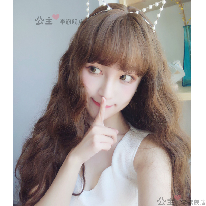假发女长卷发空气刘海玉米烫假发 韩国新款蓬松逼真泡面卷假发套|msdalam kategori Penjagaan rambut/rambut palsu, rambut palsu, rambut palsu seluruh - dari Buy2taobao.com untuk memberikan perkhidmatan ejen Taobao profesional membeli