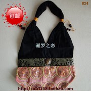 泰国曼谷民族泰丝亚麻绸缎亮片女包女式单肩背包小拎包B19-27