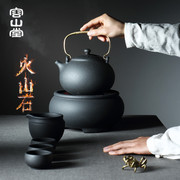 容山堂 火山石陶瓷煮茶壶黑茶普洱茶烧水壶电陶炉茶炉套装茶具